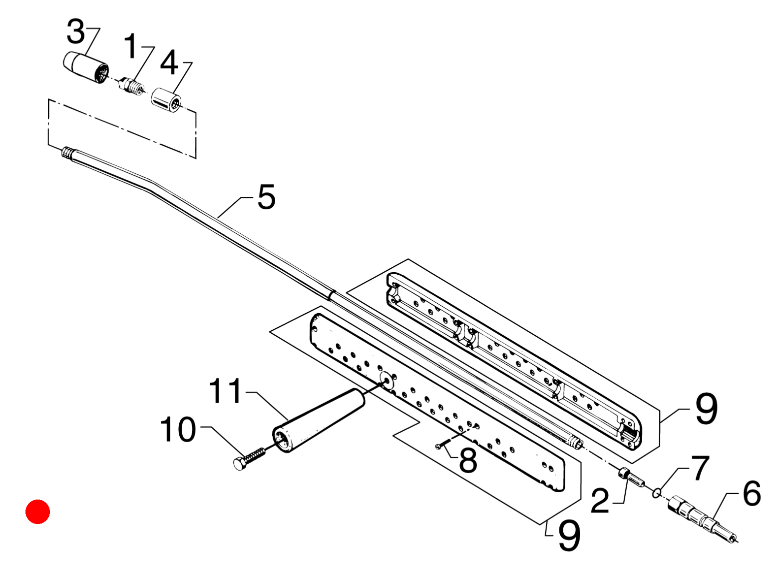 Einfach-Sprühlanze 160Bar,L=57cm