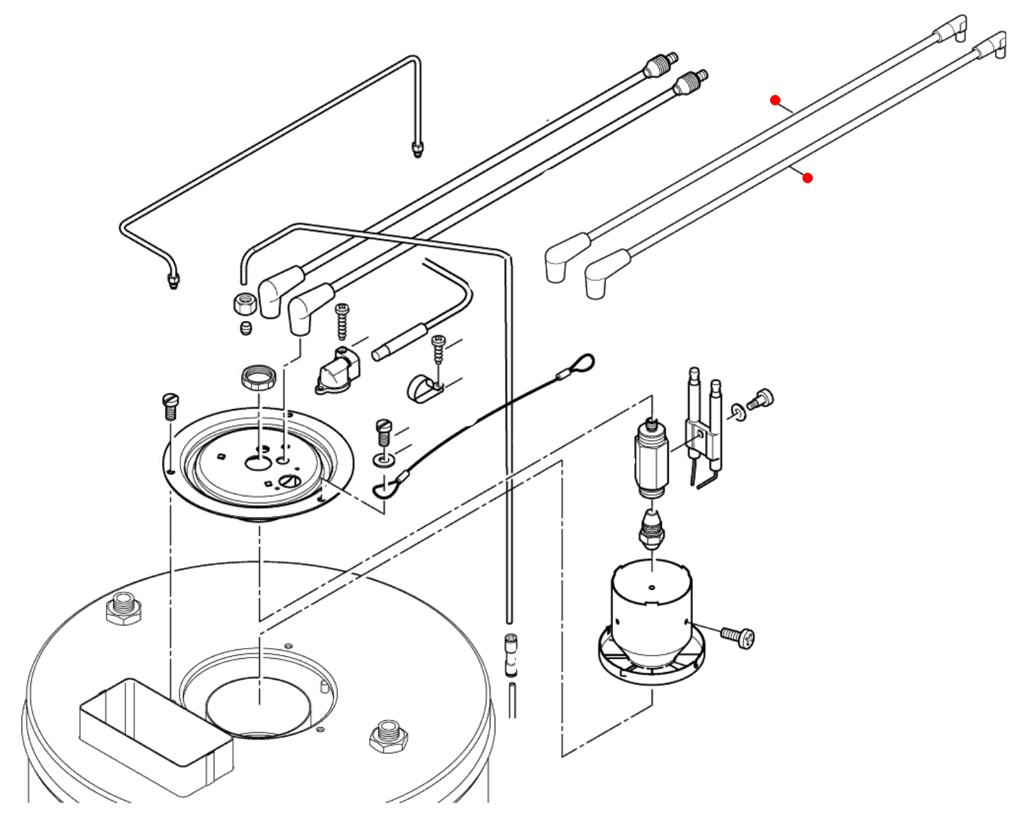 IGNITION CORD RED Zündkabel 7 x 500