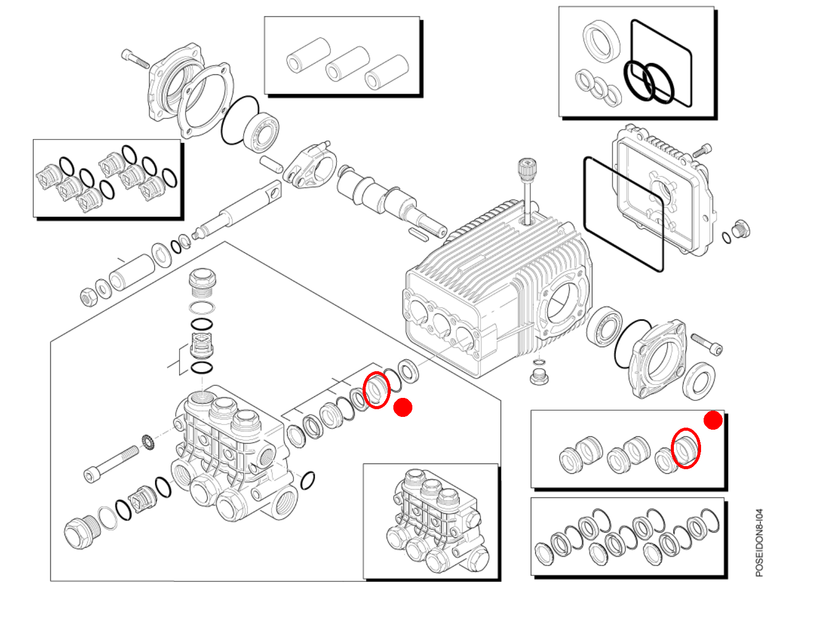 KOLBENFUEHRUNG DICHTSATZ PISTON GUIDE KIT Ø28 FROM 03/12