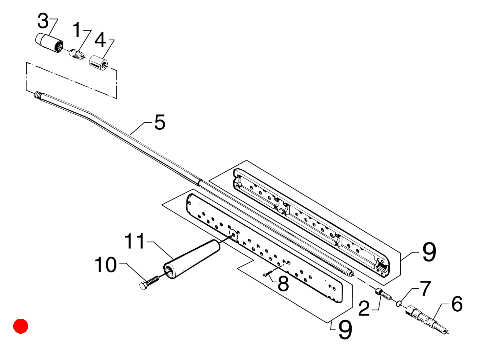 Einfach-Sprühlanze 160Bar,L=93cm