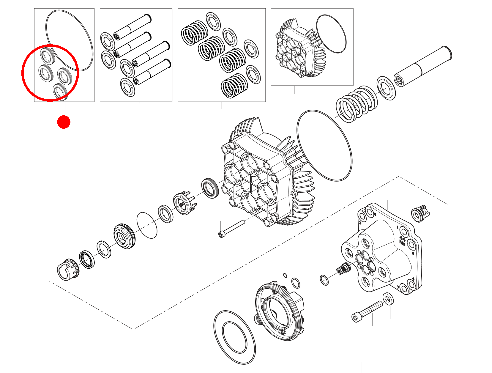 SEAL KIT FOR CYLINDER BLOCK NA6 SEAL KIT FOR CYLINDER BLOCK NA6