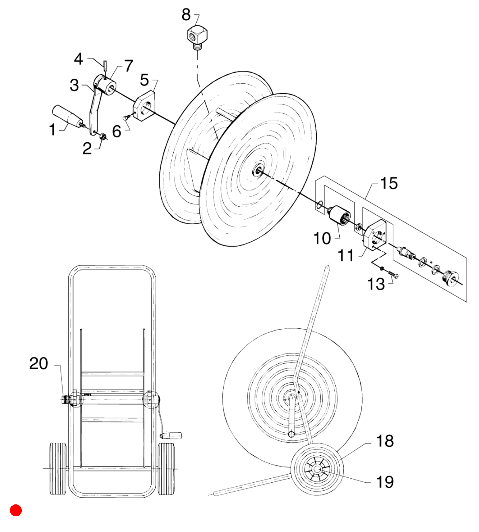 Mobiler Schlauchaufroller