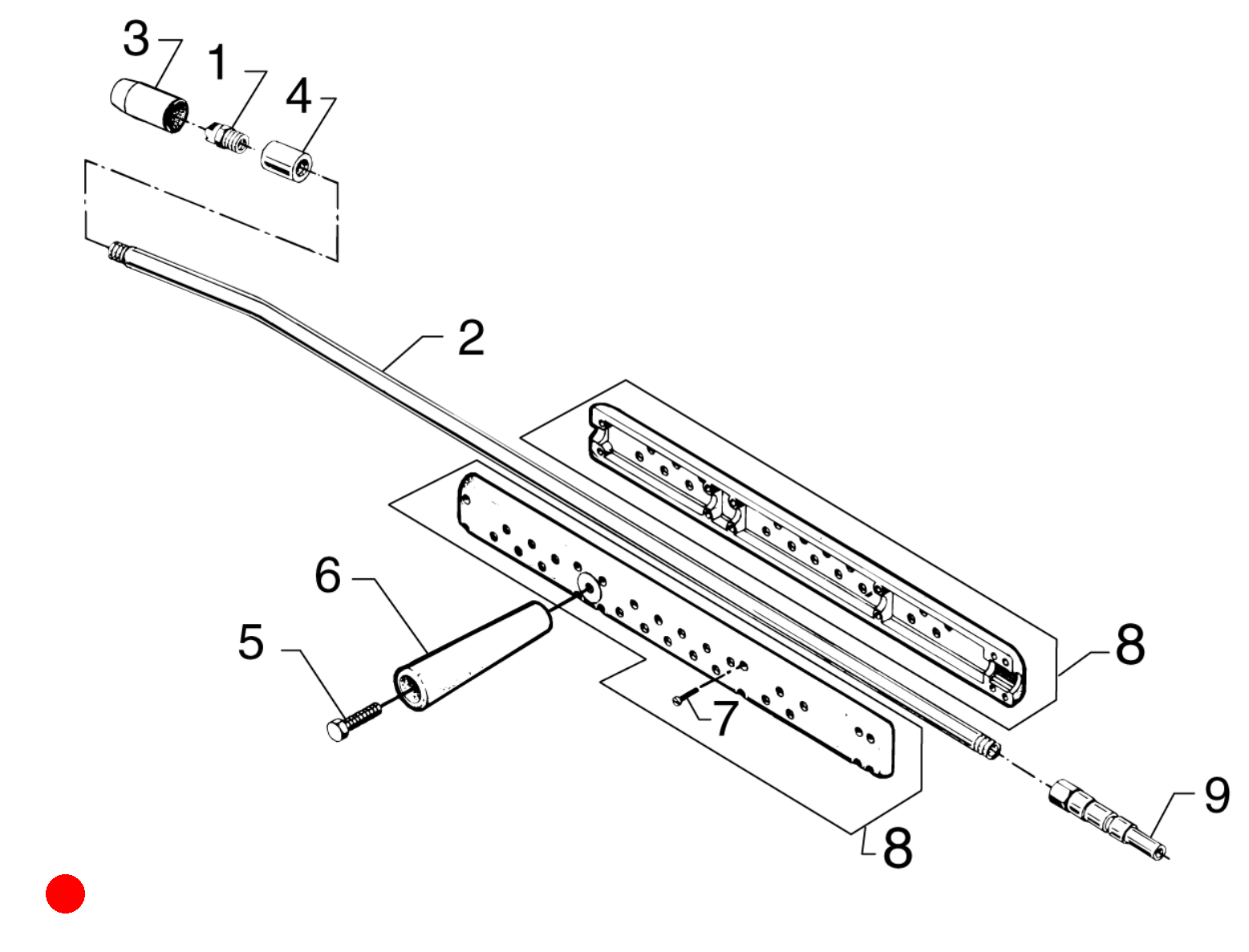 Einfach-Sprühlanze L=75cm