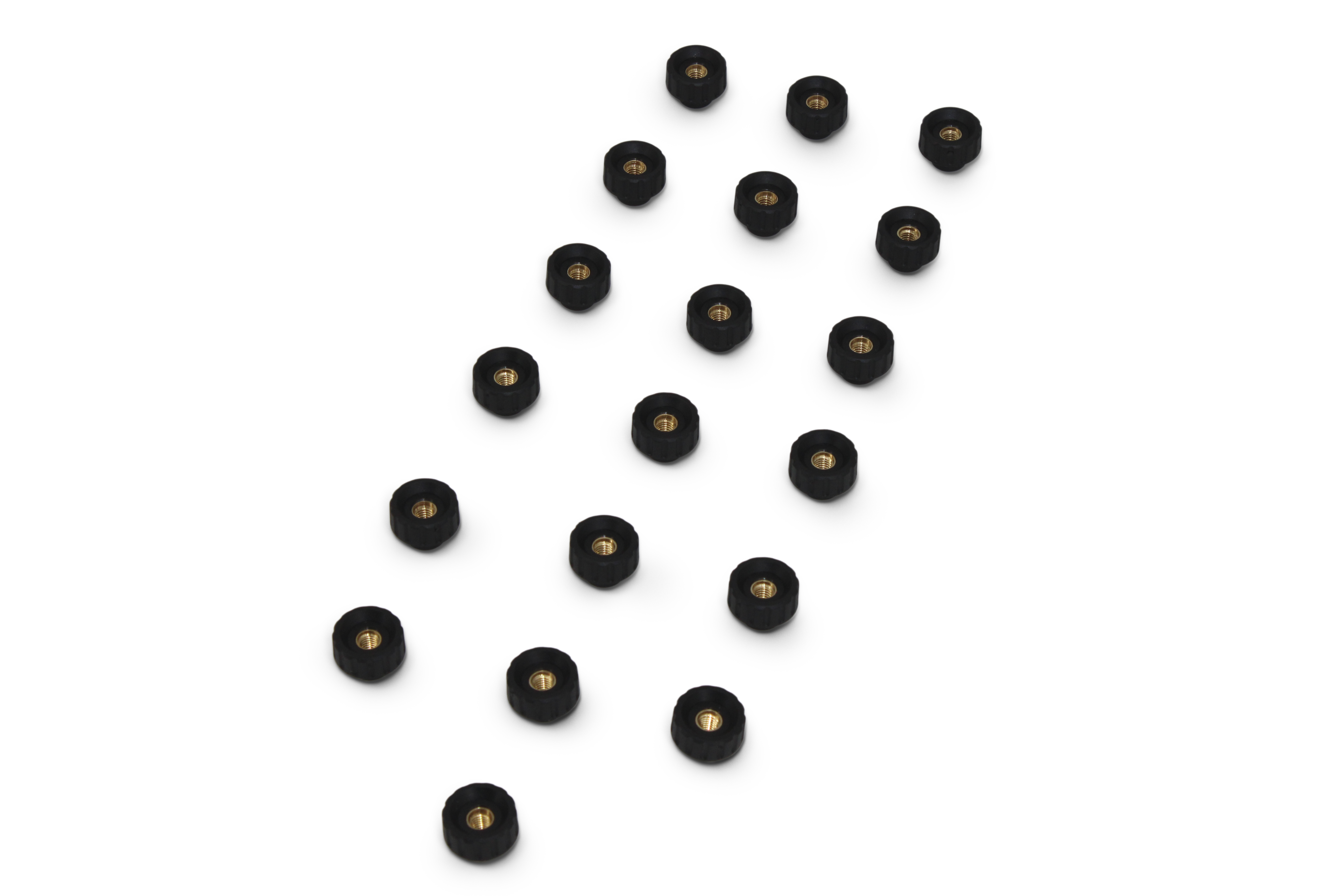 KNOB KNURLED M6 FEMALE PLASTIC 