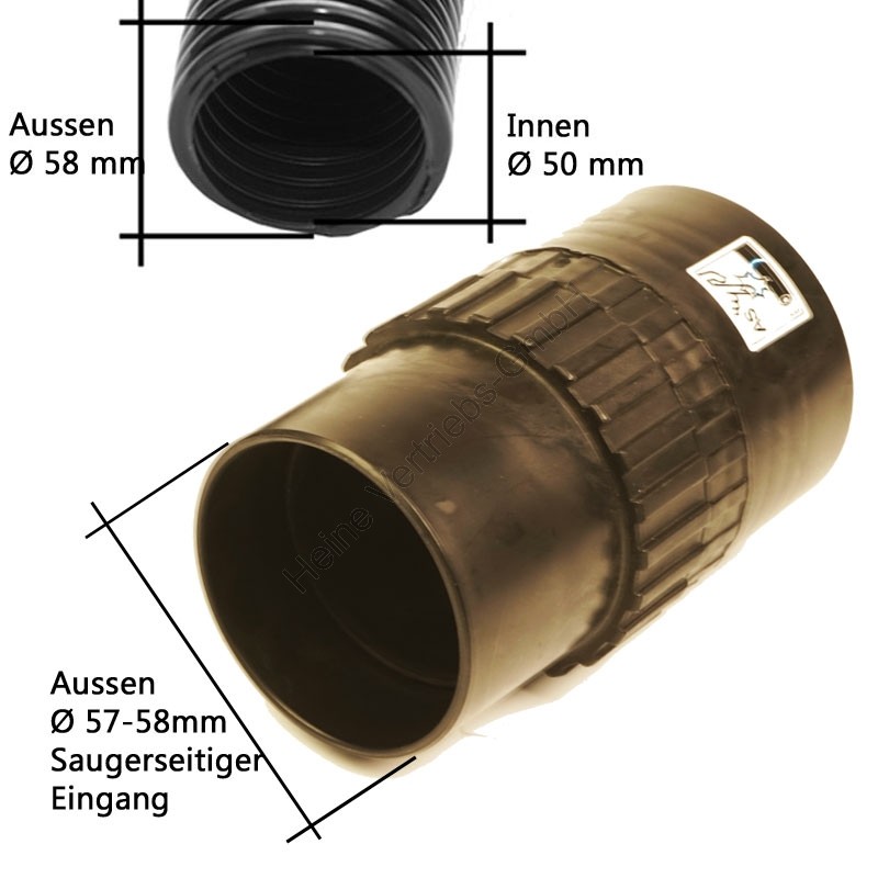 Muffe Ø 50x50 mm, antistatisch SLEEVE CPL - VACUUM SIDE - D50/D50 CONDU