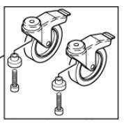 Lenkrollen mit Bremse, VPE 2 Stck CASTOR TURNABLE WITH BRAKE KIT Lenkrollen mit Bremse, VPE 2 Stck CASTOR TURNABLE WITH BRAKE KIT