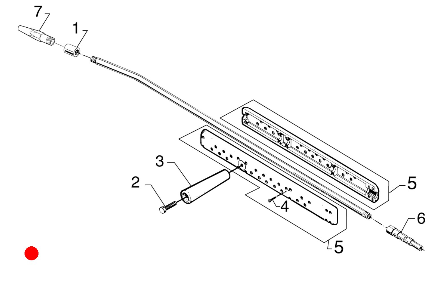 Sprühlanze, große Reichweite L=150cm