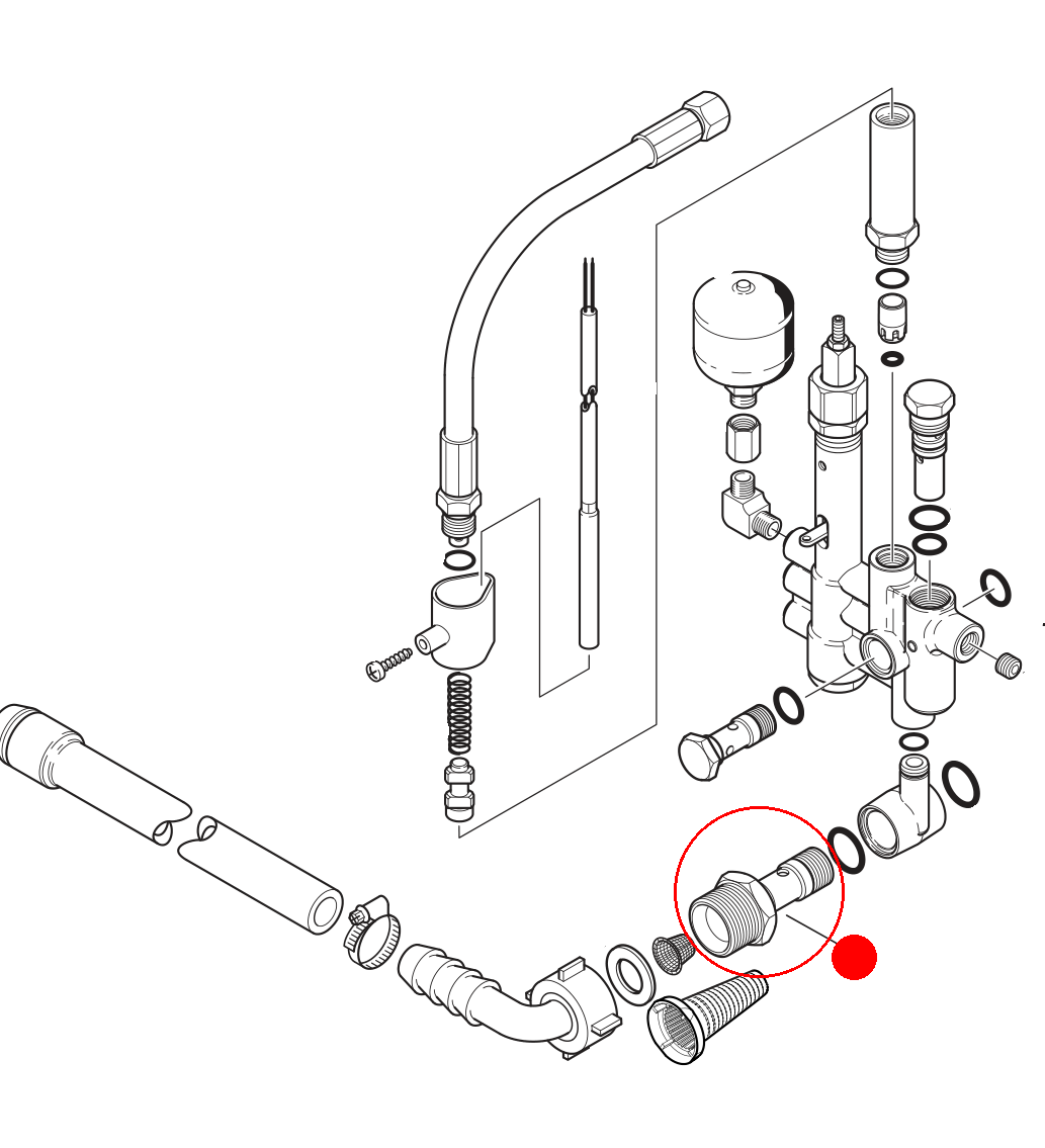 Anschlussstück HOLLOW SCREW G1/2-G3/4X72 SW30 PA