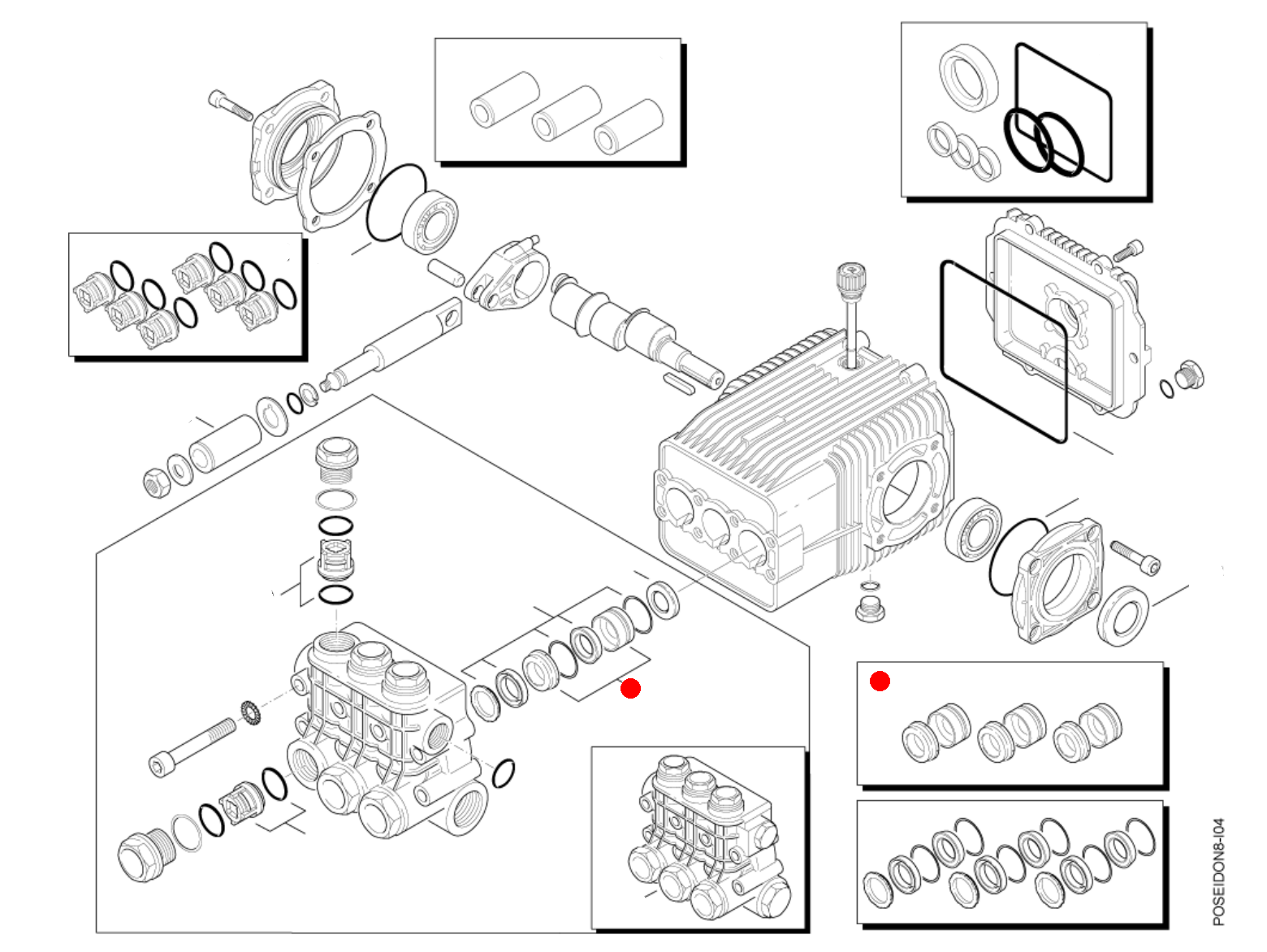 KOLBENFUEHRUNG DICHTSATZ PISTON GUIDE KIT Ø28 FROM 03/12