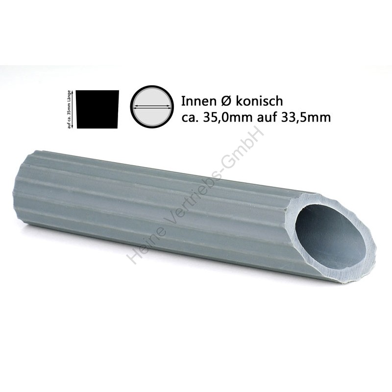Schrägrohrdüse Ø36mm DIA. TUBE NOZZLE Ø36X190 MM GREY RUBBER