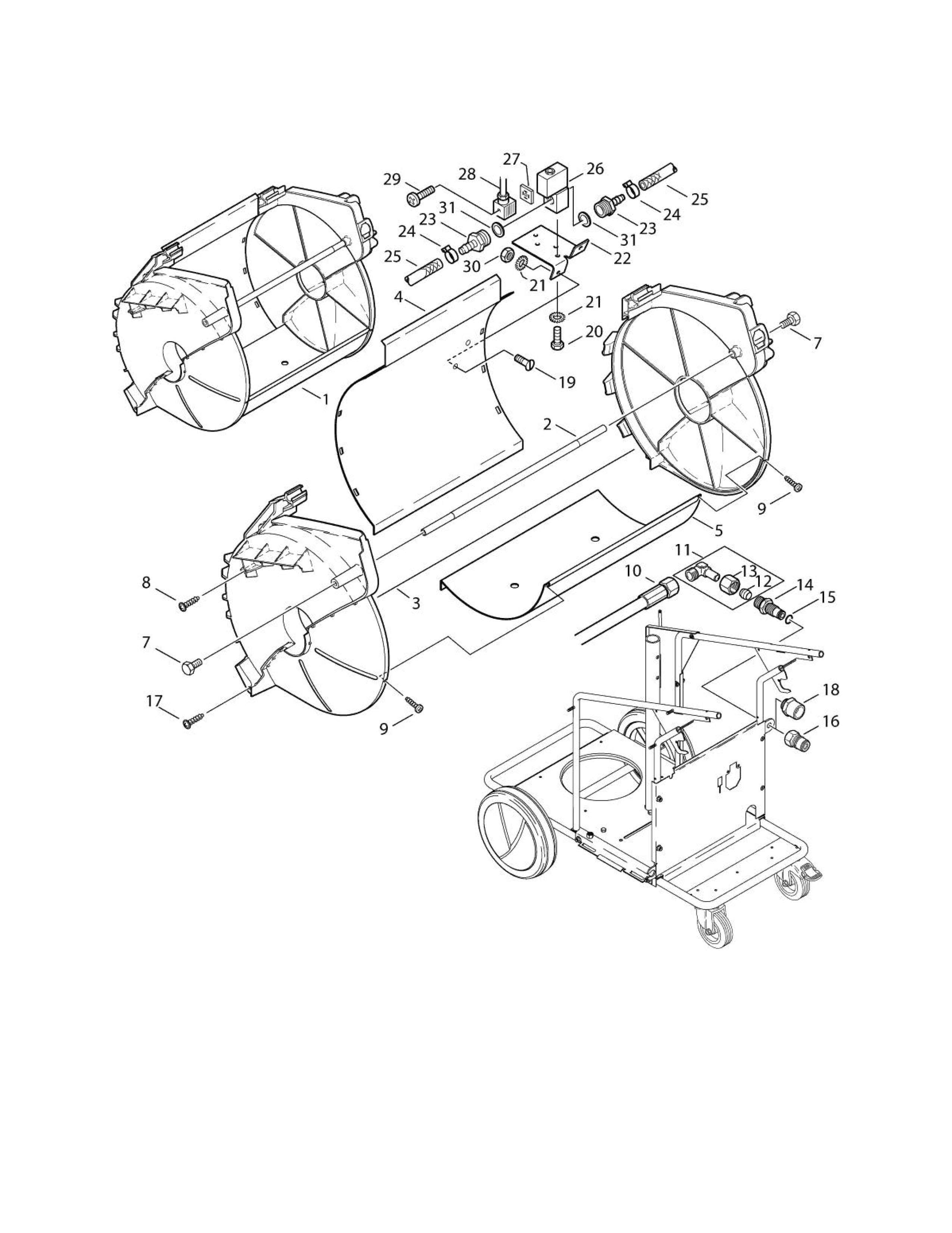 MH 5M-210-1100 FAX Korb für Schlauchtrommel    