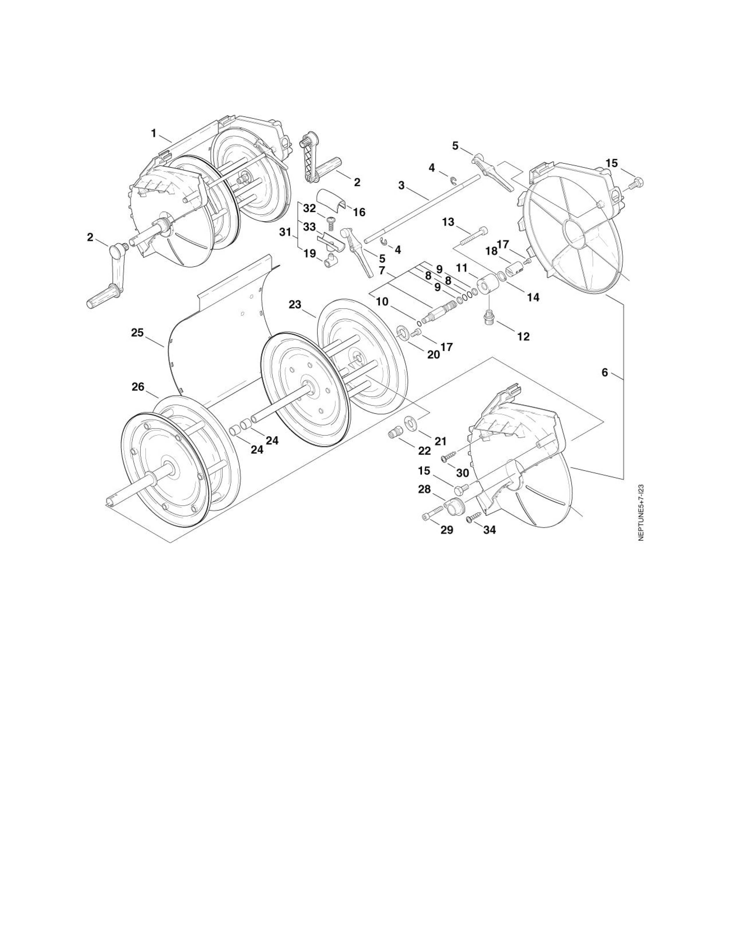 MH 5M-210-1100 FAX Schlauchtrommel- Schnurspule X2-Modelle 