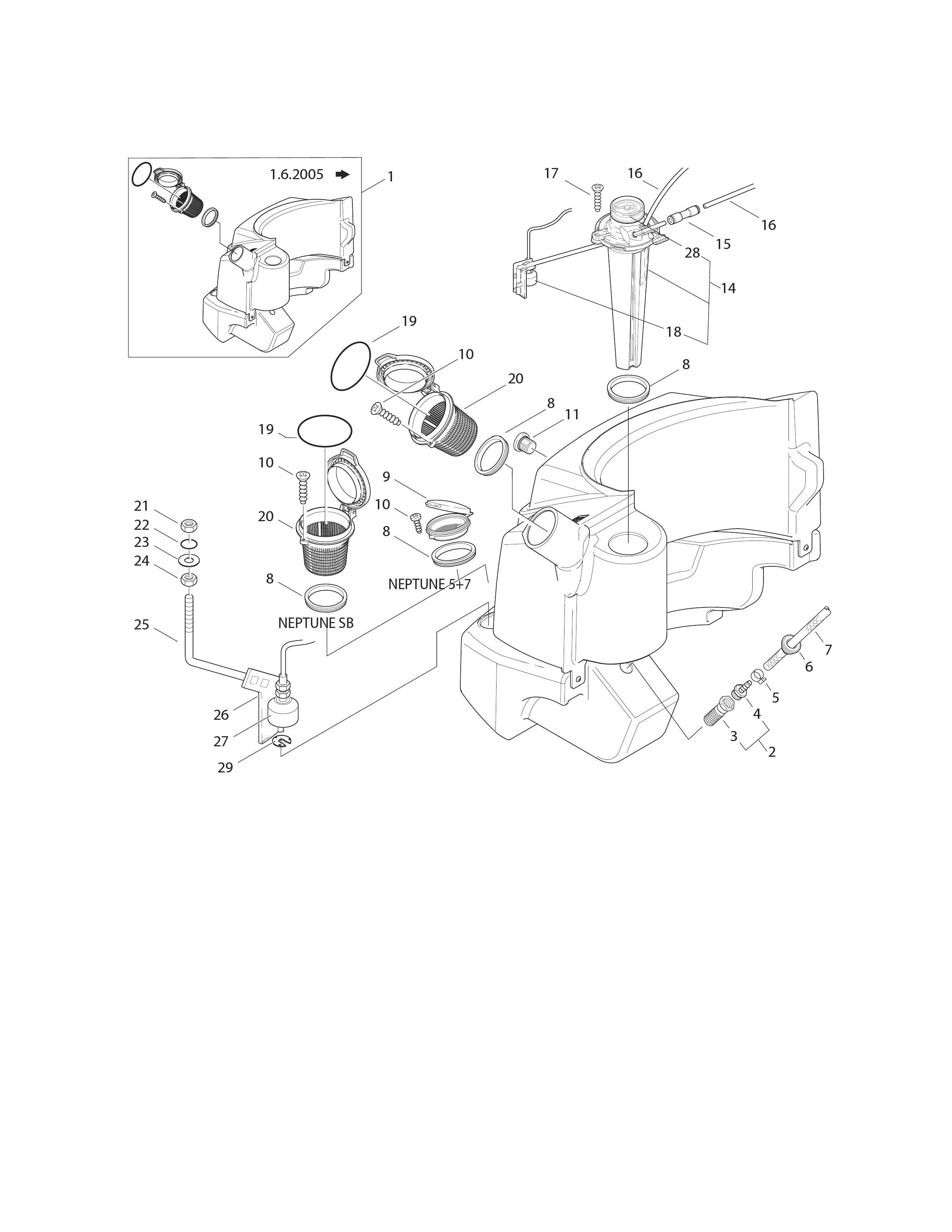 MH 5M-210-1100 FAX Kraftstofftank, Waschmitteltank    
