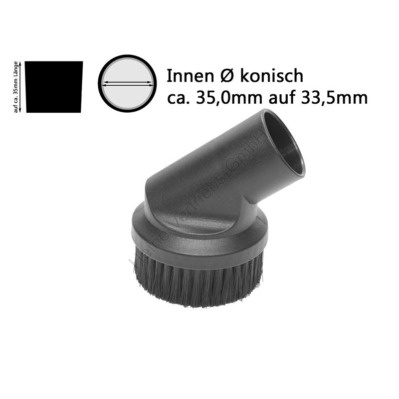 Saugpinsel, rund, schwarz, Ø 36 mm SUCTION BRUSH D36 BLACK