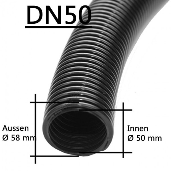 Saugschlauch Ø 50 mm, Meterware - SUCTION HOSE Ø50 AS - PER METRE