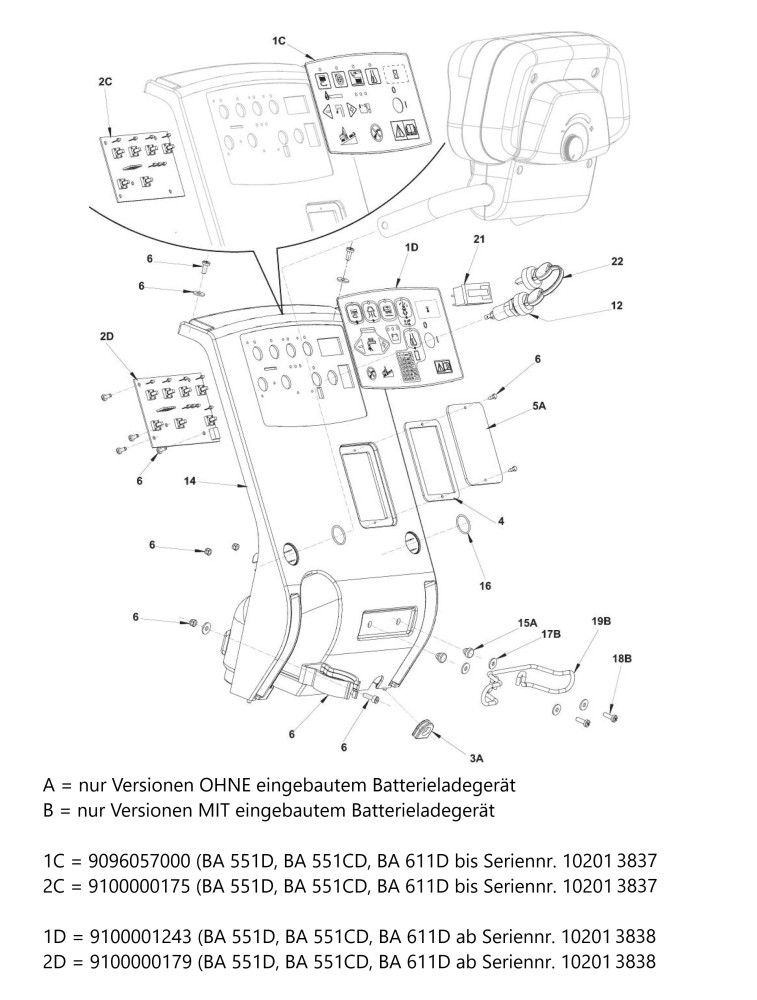 BA 551 Bedienfeld BA 551D-551CD-611D