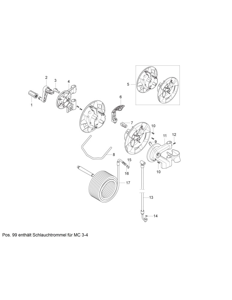 MC 4M 180 740 Schlauchtrommel 