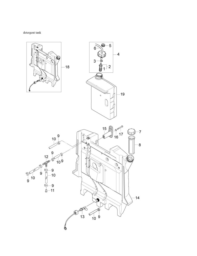 MH 2M-140-600 Kraftstofftank und Reinigungsmittel 