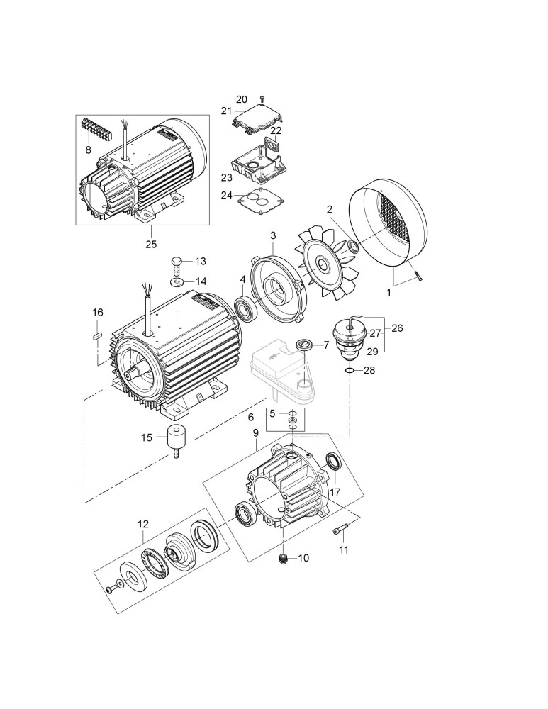 MH 4M-180-860 Motor mit Elektrokasten 