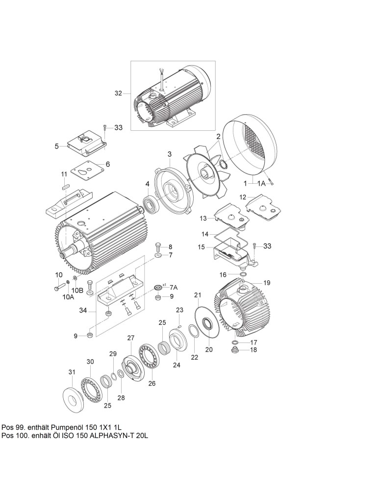 MC 6P 100/1610 FFA Motor und Pumpe