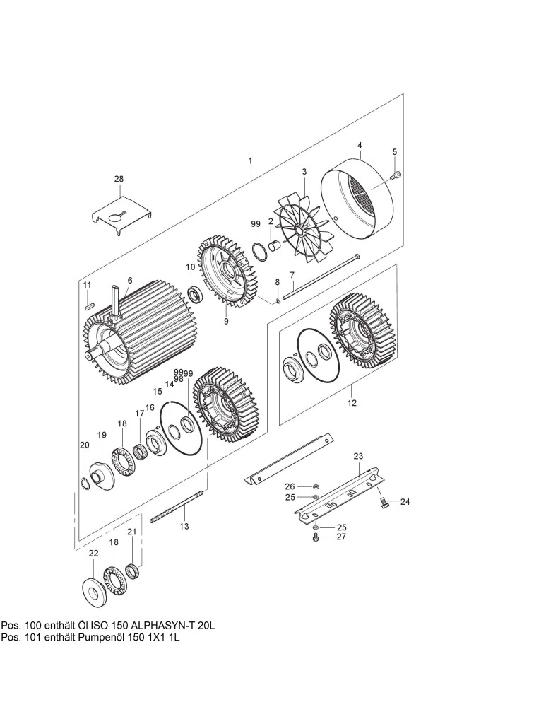 MC 7P 195/1280 FA Motor F-B