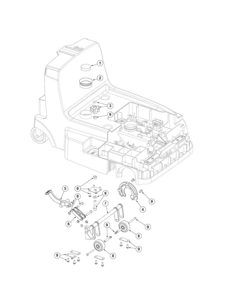 SC250 34C Gestell Pedal und Räder