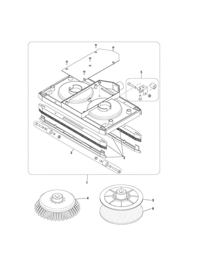 Scrubtec 233 Bürsten, Sauglippen