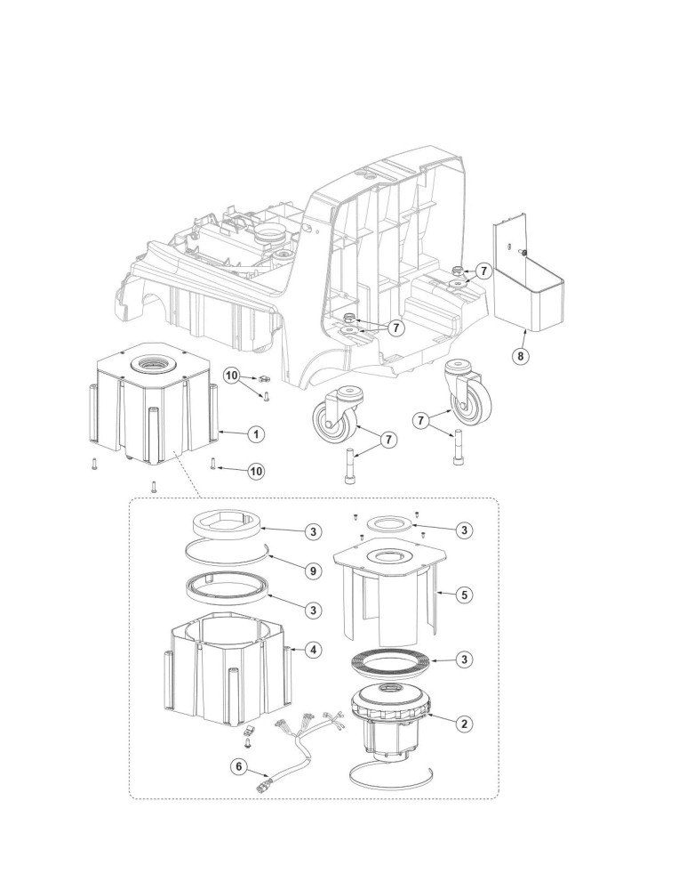 Scrubtec 334C B Vakuummotor & Hinterräder