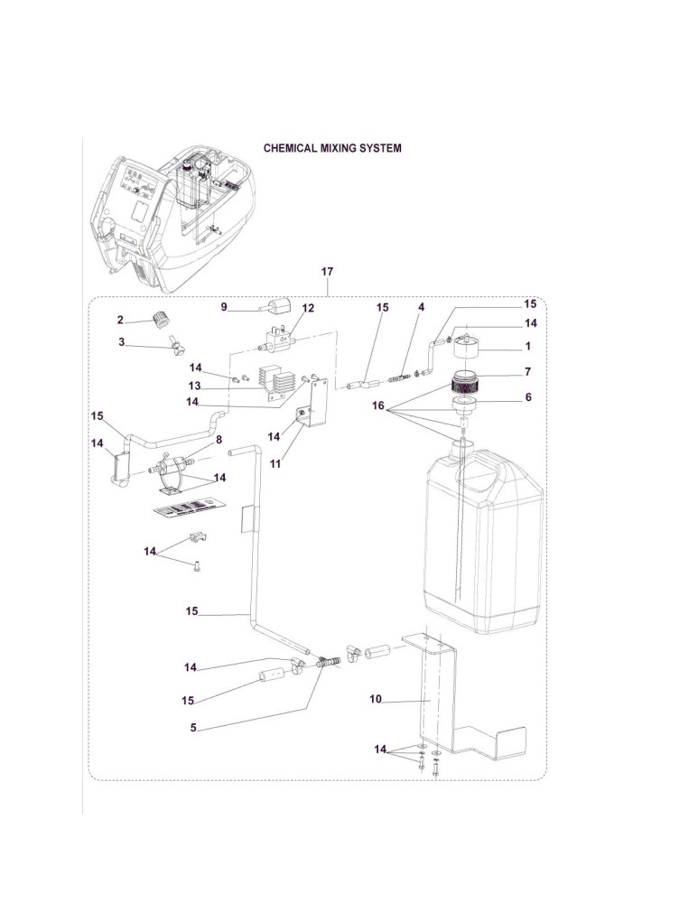 Scrubtec 545 BL Combi Chemiemischtank kit