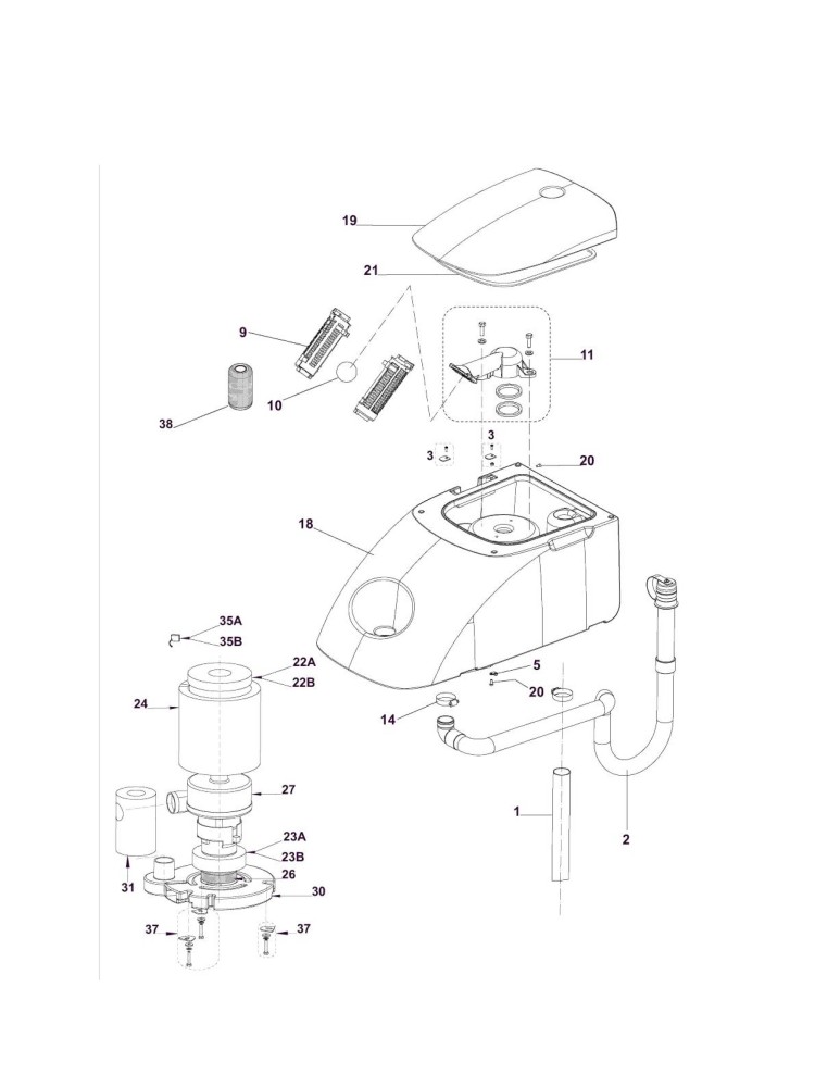 Scrubtec 545 BL Combi Rückgewinnungstank