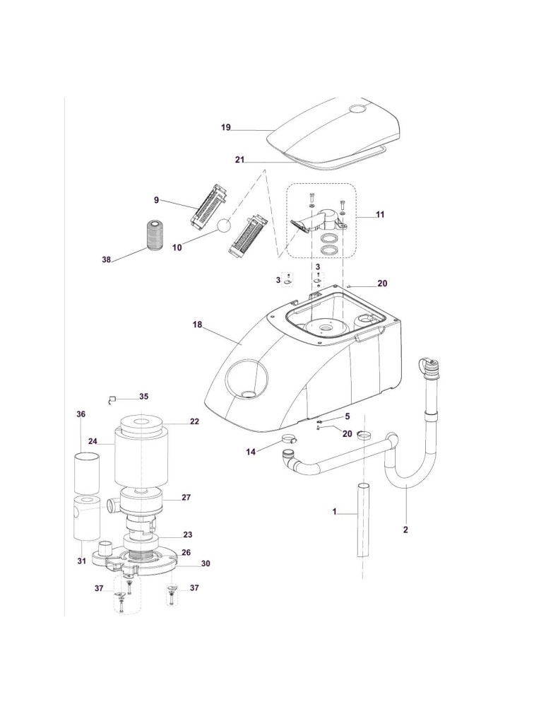 Scrubtec 545 E Rückgewinnungstank