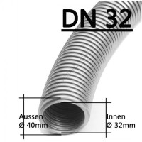 Saugschlauch Ø 32 mm silber Saugschlauch Ø 32 mm silber