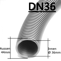 Saugschlauch Ø 36 mm silber Saugschlauch Ø 36 mm silber
